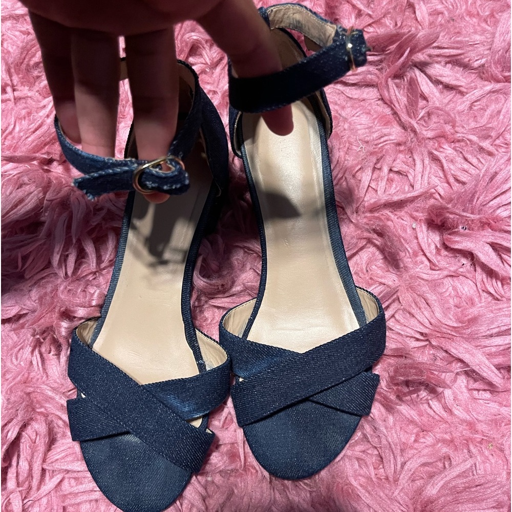 Kelly & Katie denim ankle strap sandals